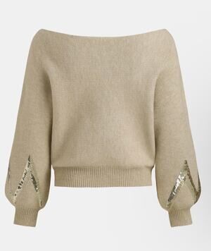 Cupshe x JoJo Gold Sequin Off Shoulder Sweater XS NWT